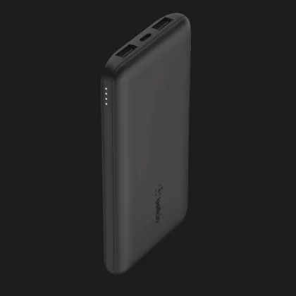 Портативный аккумулятор павербанк Belkin 10000mAh, 15W Dual USB-A, USB-C (Black)